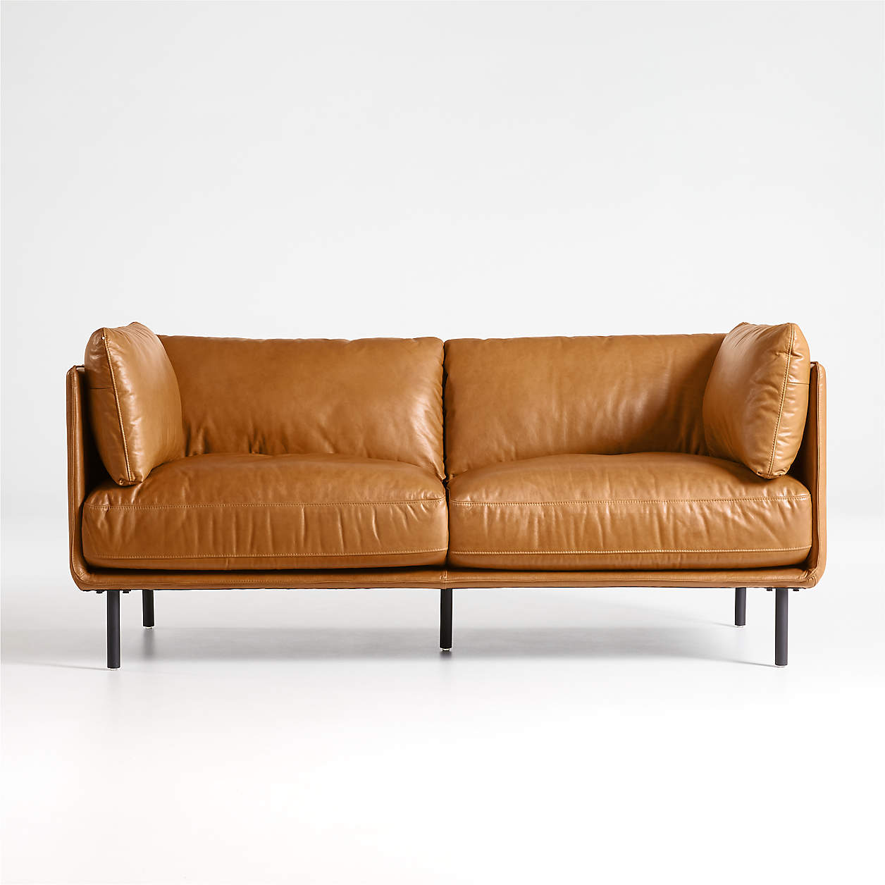 Wells Leather Apartment Sofa + Reviews Crate and Barrel