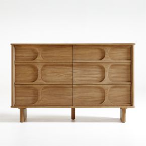 Image of Wes 55" 6-Drawer Wood Kids Dresser