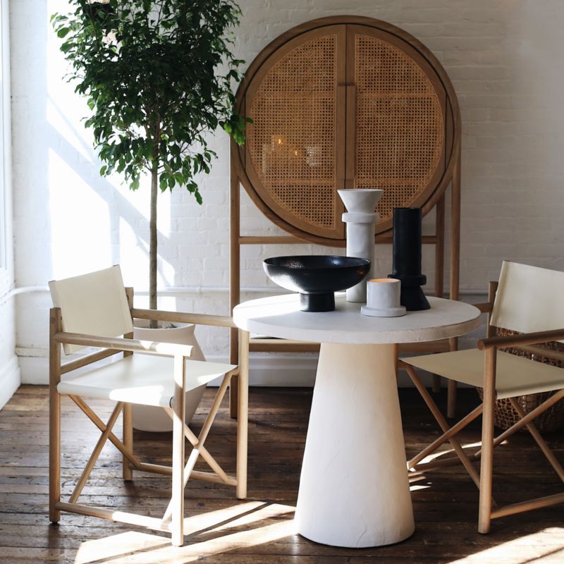 plaster pedestal bistro table