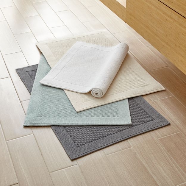 Westport Spa Blue Bath Rug in Bath Rugs + Reviews Crate and Barrel