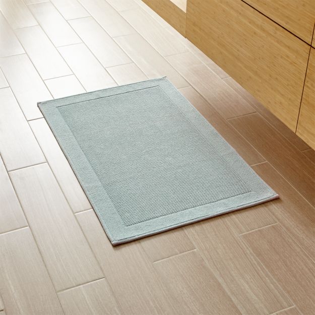 Westport Spa Blue Bath Rug + Reviews Crate and Barrel