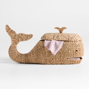 Image of Whale Woven Floor Storage Basket