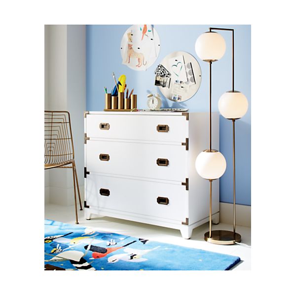 Kids White Campaign 3 Drawer Dresser Crate And Barrel