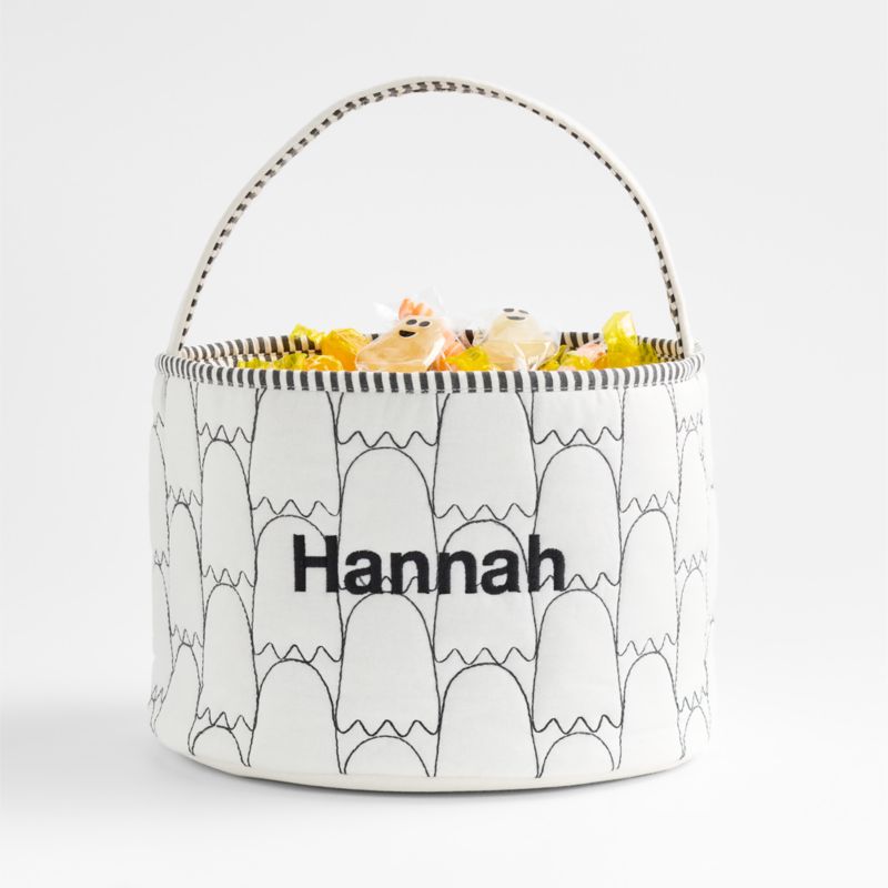 White Ghost Halloween Kids Treat Bag by Joan Anderson
