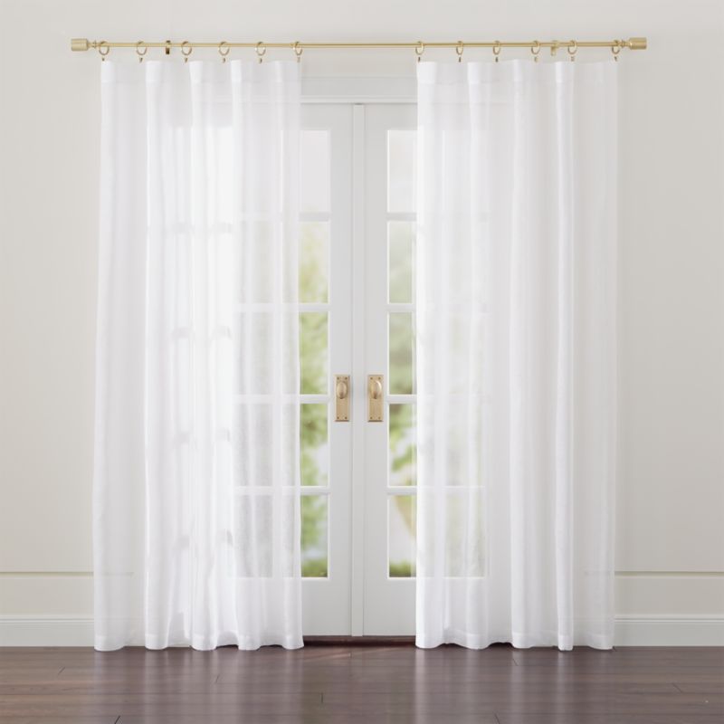 Linen Sheer White Curtains | Crate and Barrel