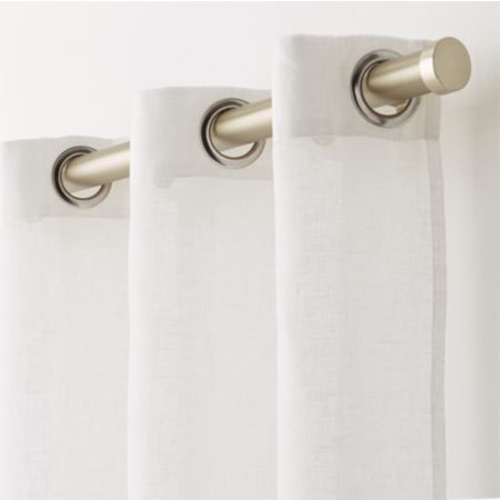 White Linen Sheer Curtain Panel With Grommets Crate And Barrel