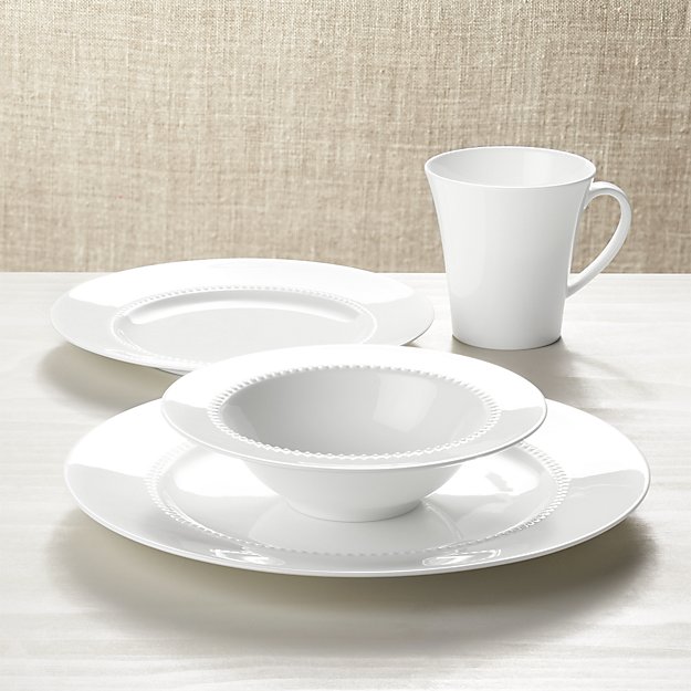 White Pearl 4 Piece Place Setting Crate and Barrel