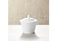 White Pearl Sugar Bowl with Lid