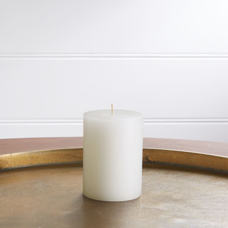 3"x4" White Pillar Candle + Reviews Crate and Barrel