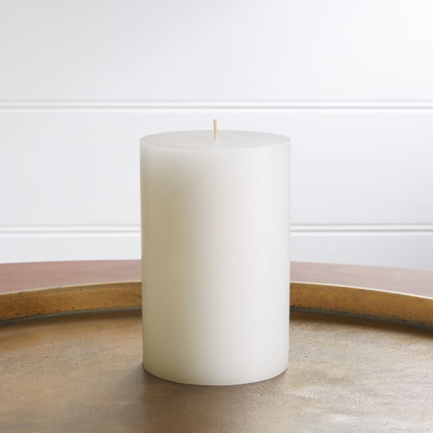 4"x6" White Pillar Candle + Reviews Crate and Barrel