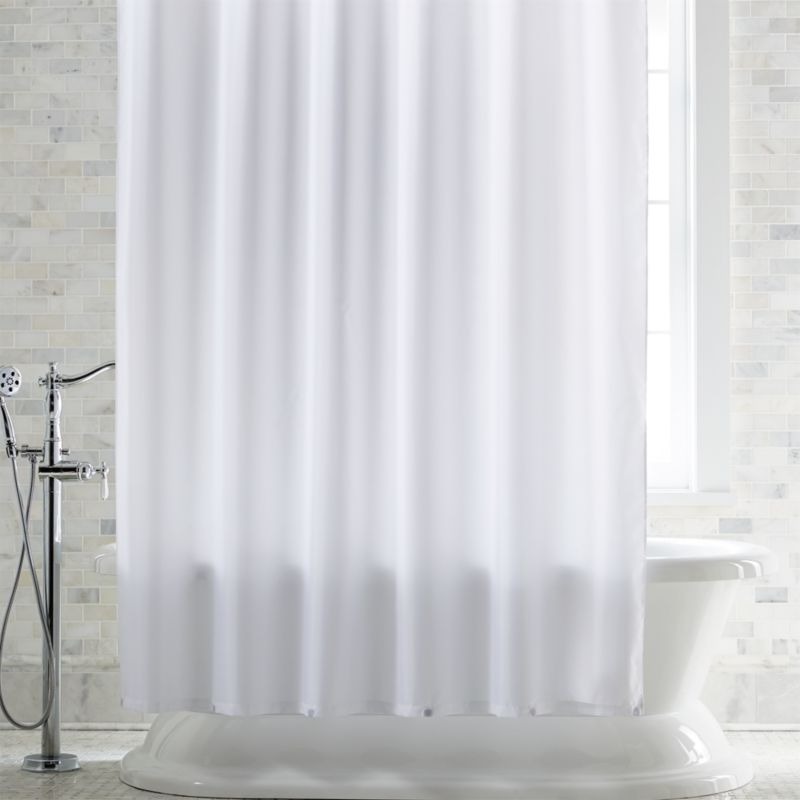 White Shower Curtain Liner with Magnets + Reviews | Crate 