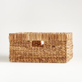 Image of Wonderful Wicker Natural Large Changing Table Basket with Handles