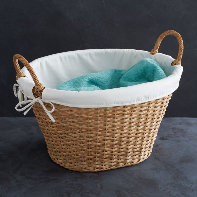 wicker laundry bin