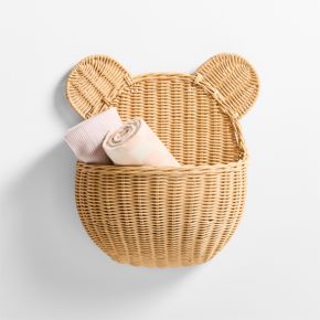 Image of Wicker Bear Kids Wall Basket