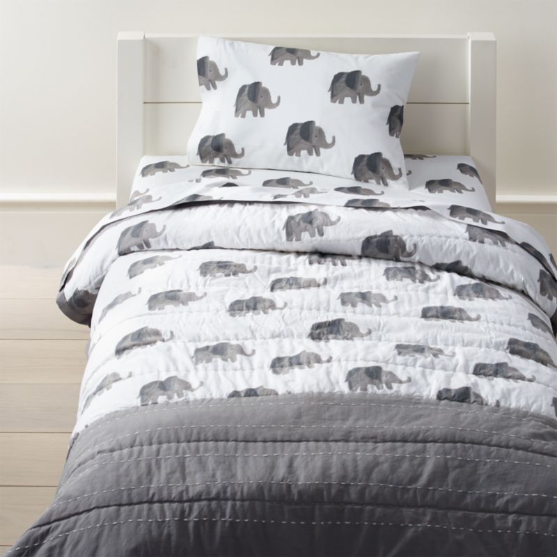 Wild Excursion Elephant Toddler Bedding | Crate and Barrel