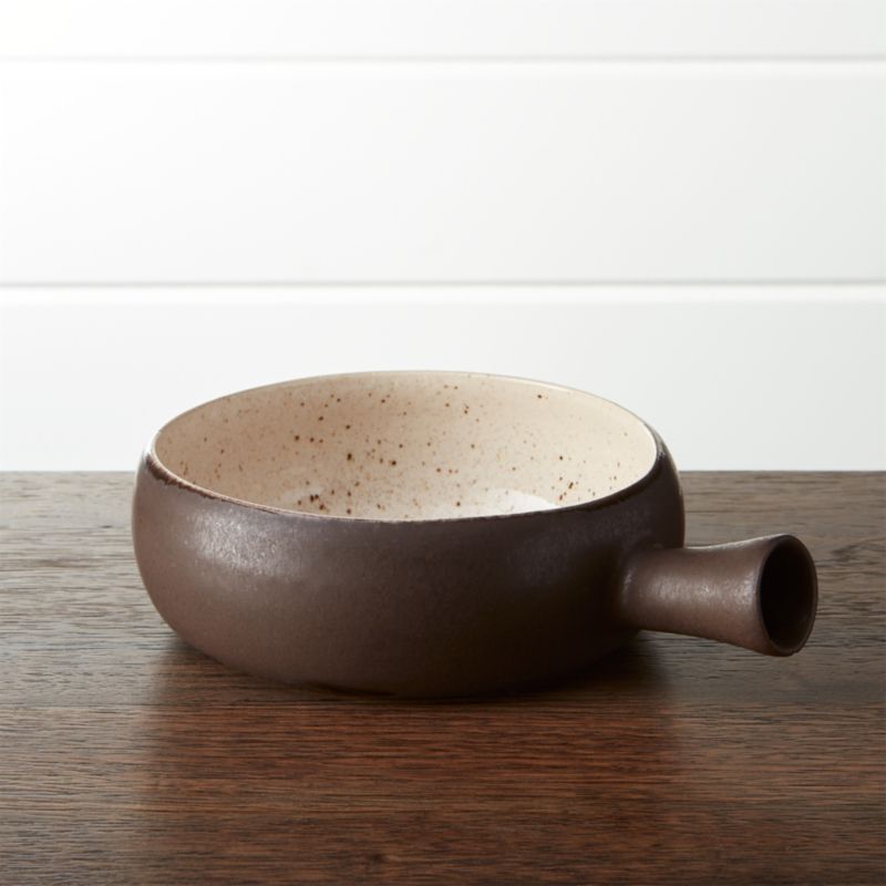 bowl with handle and lid