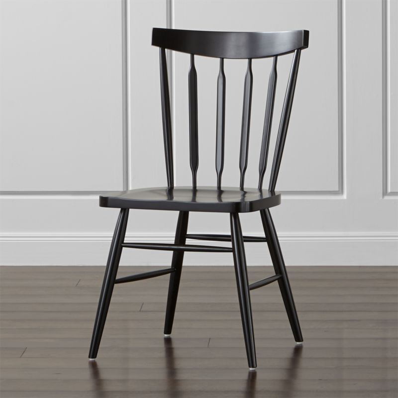 Willa Black Wood Dining Chair | Crate and Barrel