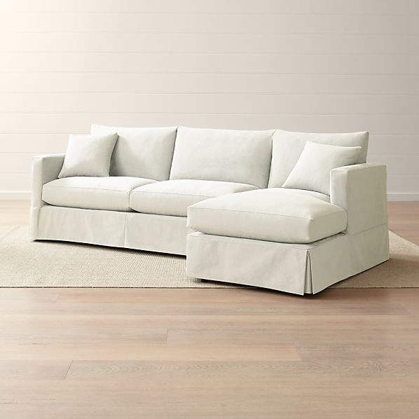 Willow 2 Piece Right Arm Chaise Modern Slipcovered Sectional