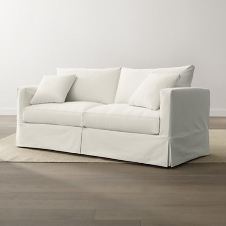 Willow White Slipcovered Sofa Reviews Crate And Barrel