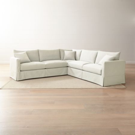 Willow 3 Piece Modern Slipcovered Sectional Crate And Barrel