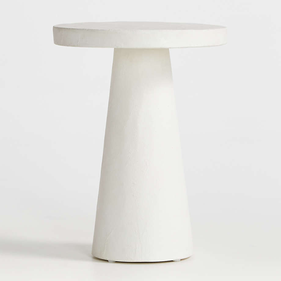 Willy White Plaster Pedestal Side Table + Reviews | Crate and Barrel Canada