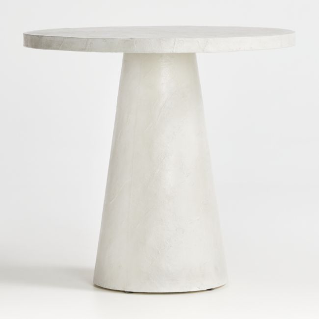 Online Designer Home/Small Office Willy White Plaster Pedestal Bistro Table by Leanne Ford