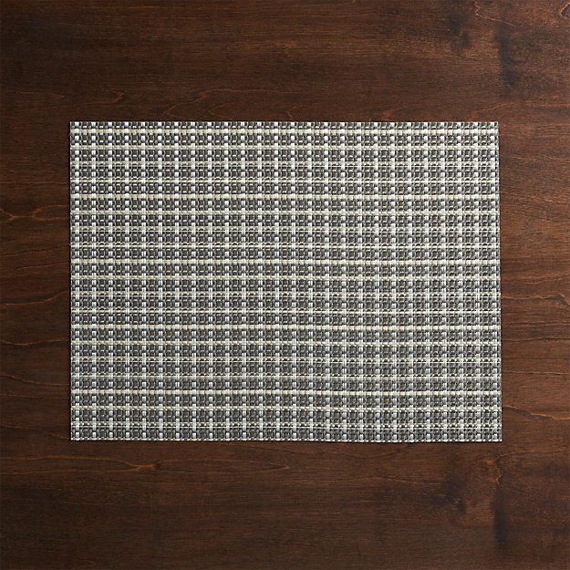 Chilewich Windowpane Grey Vinyl Placemat Crate and Barrel