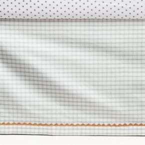 Image of Blue Windowpane Plaid Organic Cotton Baby Crib Skirt