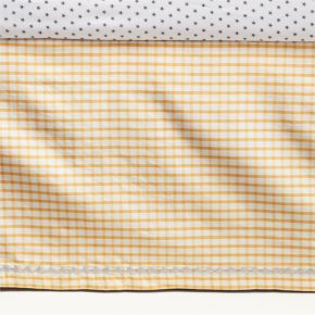 Image of Yellow Windowpane Plaid Organic Cotton Baby Crib Skirt