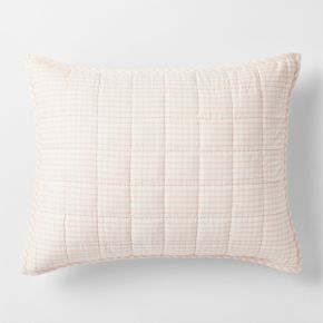 Image of Pink Windowpane Plaid Kids Pillow Sham