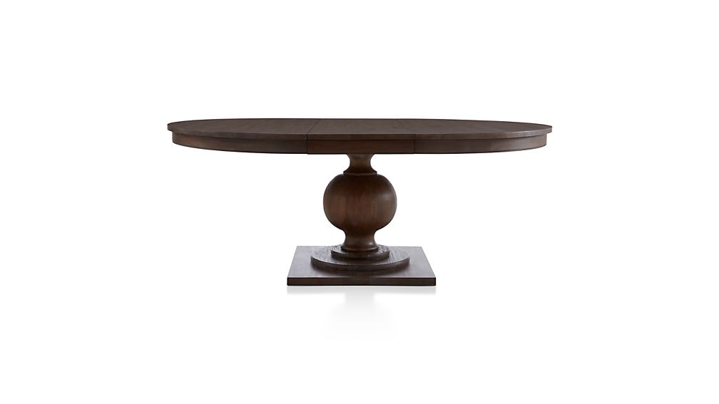 48" Round Light Mahogany Extendable Dining Table Crate and