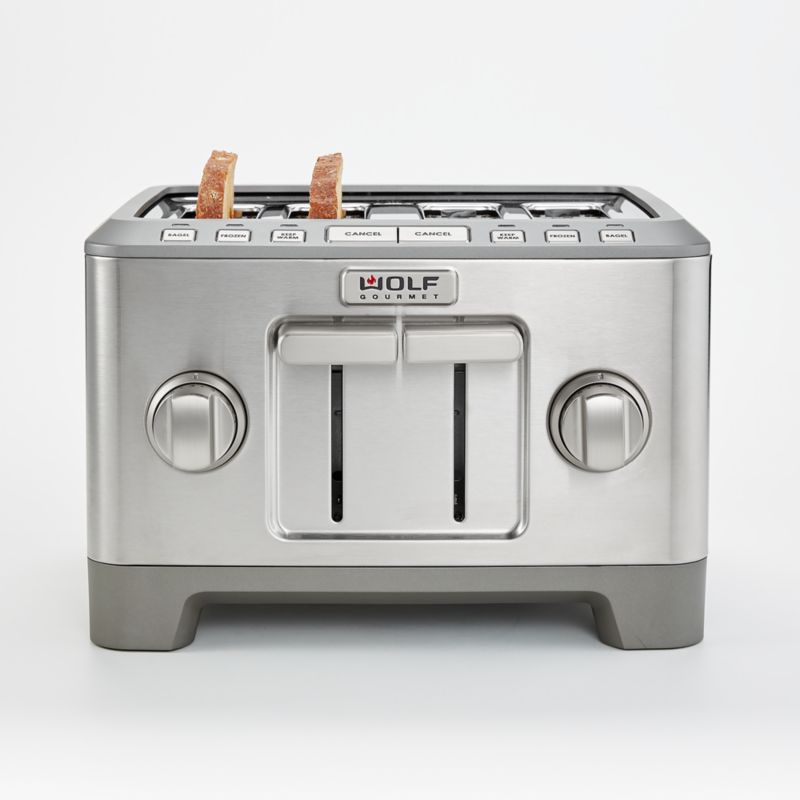 Wolf Gourmet 4 Slice Toaster With Stainless Steel Knobs Crate And