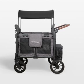 Image of Wonderfold W2 Luxe Pro Charcoal Grey Double Kids Stroller Wagon