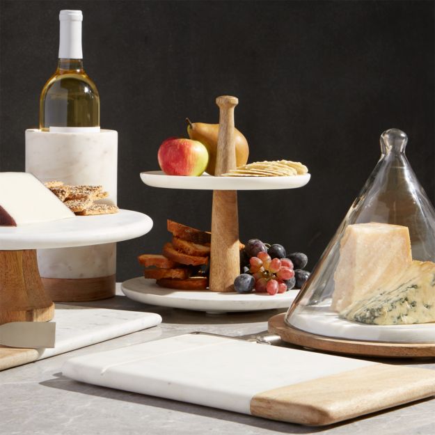 Wood Marble Wine Cooler + Reviews Crate and Barrel