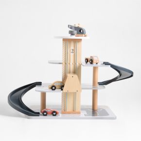 Image of Wooden Kids Parking Garage Play Set