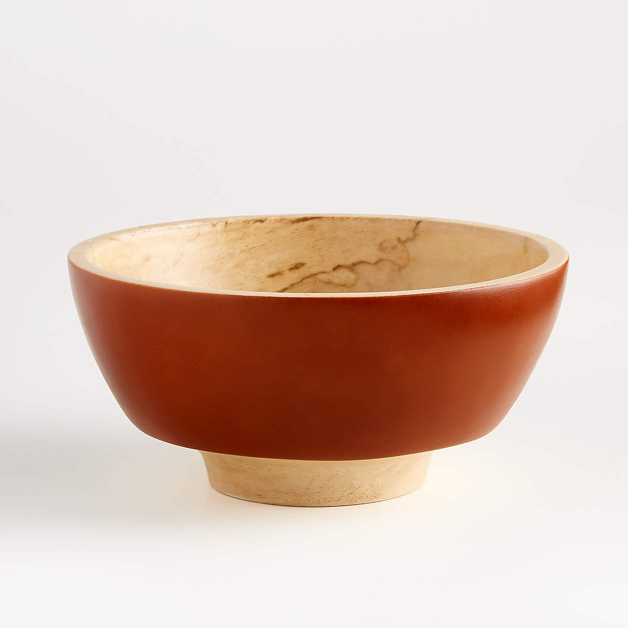 Clay Wood Small Pedestal Bowl | Crate and Barrel