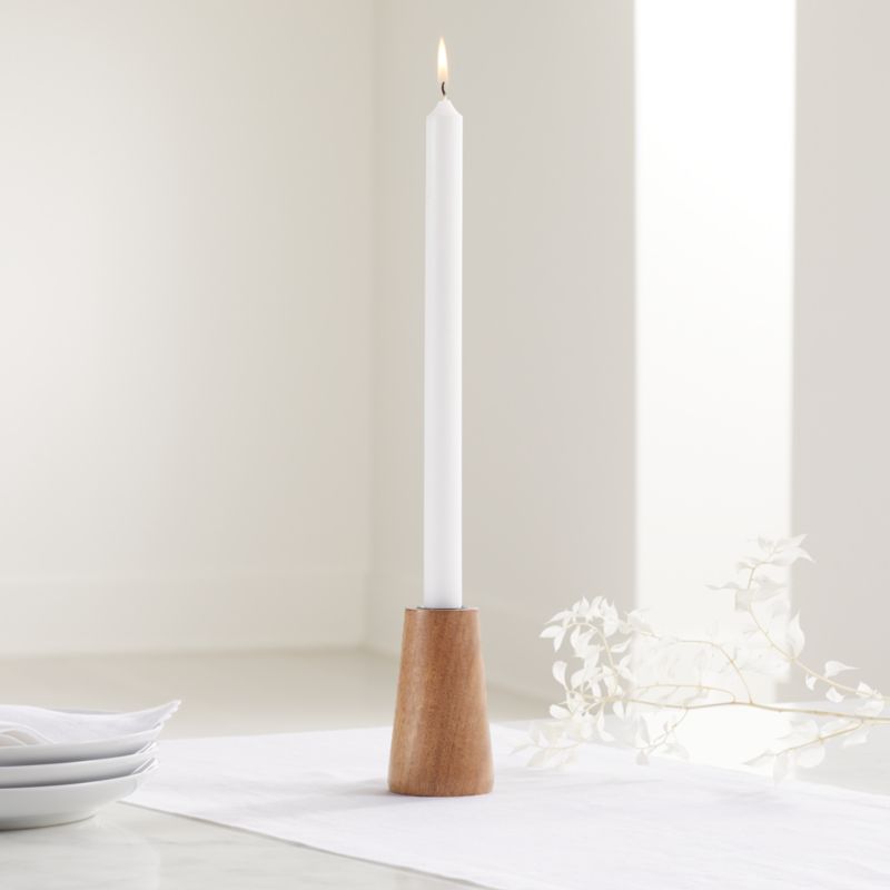Wood Taper Candle Holder + Reviews Crate and Barrel