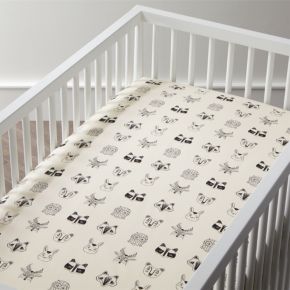 Image of Stay Cool Roxy Marj Woodland Animal 100% Organic Cotton Baby Crib Fitted Sheet