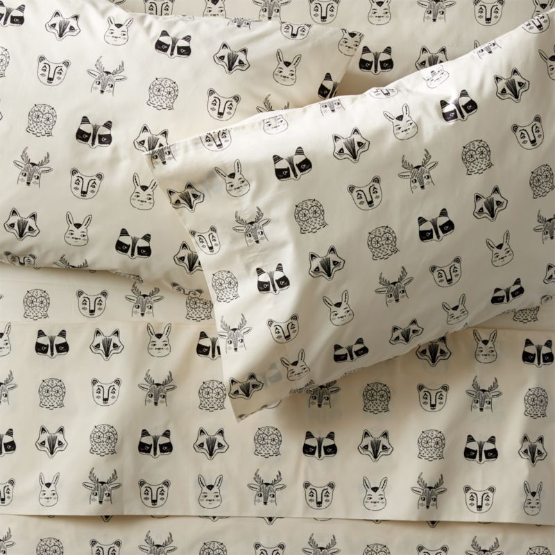 woodland animal twin sheets