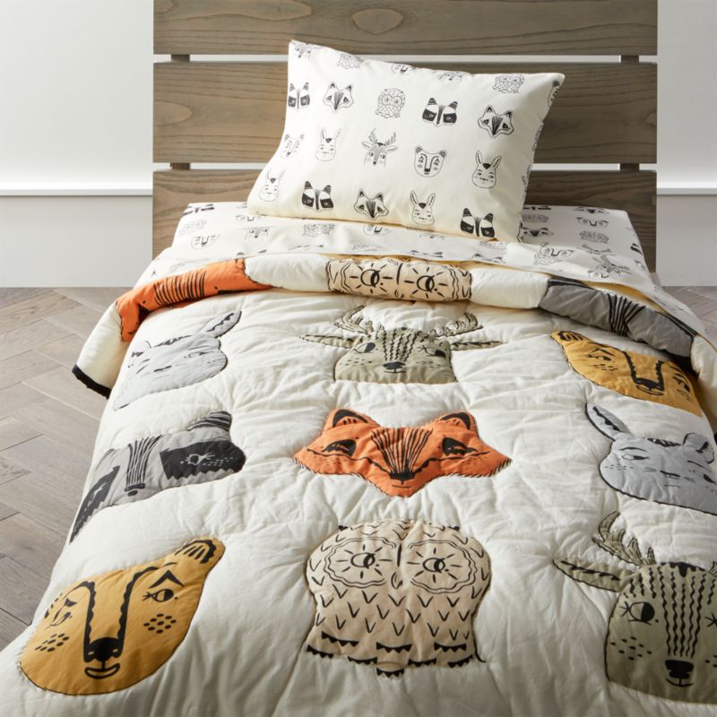 woodland animal twin sheets