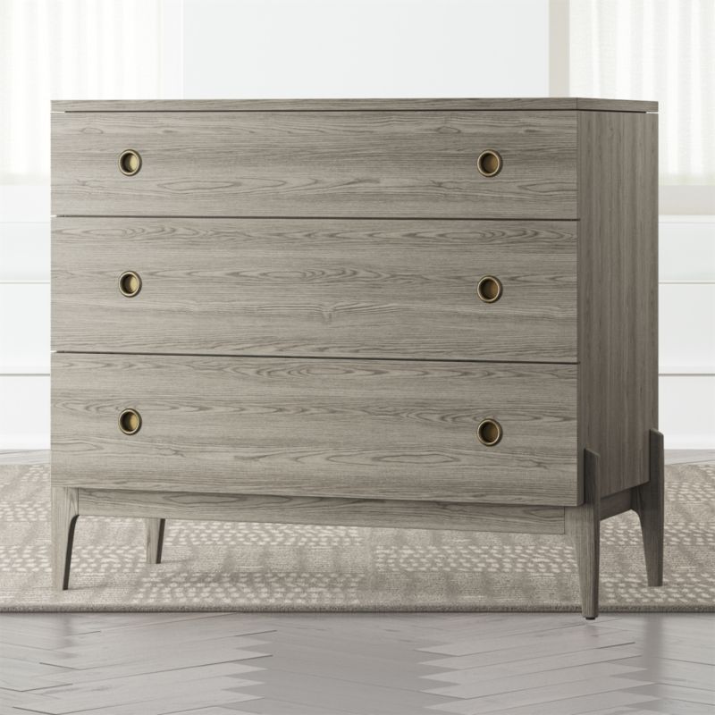 Kids Wrightwood Grey Stain 3 Drawer Dresser Reviews Crate And