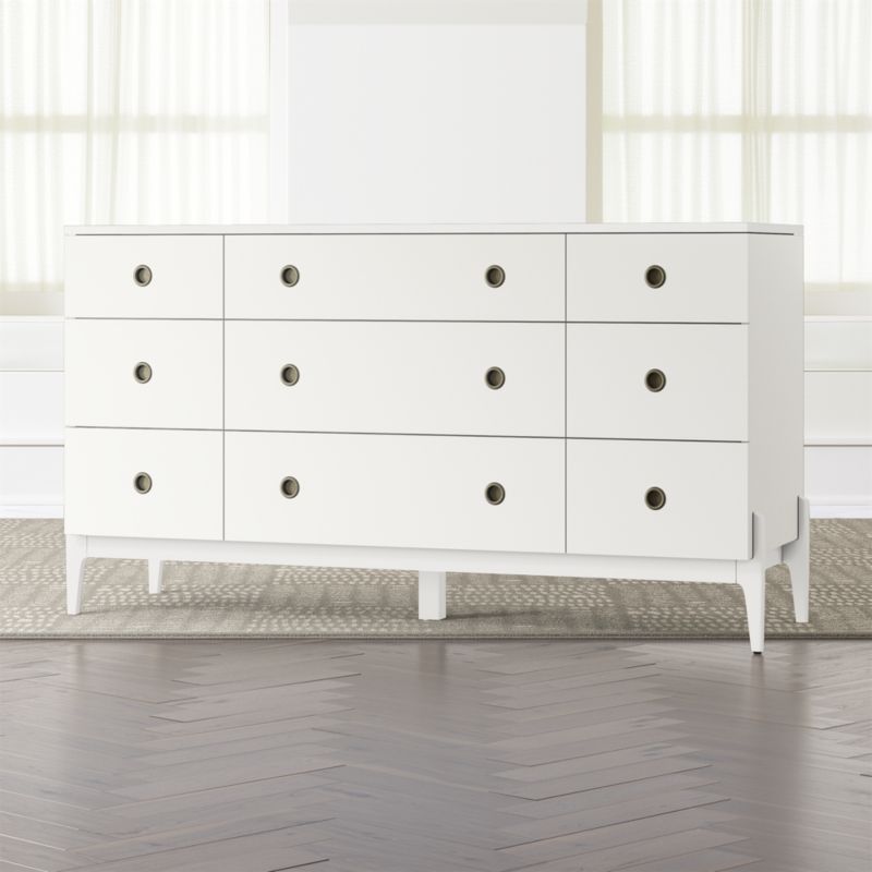 Kids Wrightwood White 9 Drawer Dresser Reviews Crate And Barrel