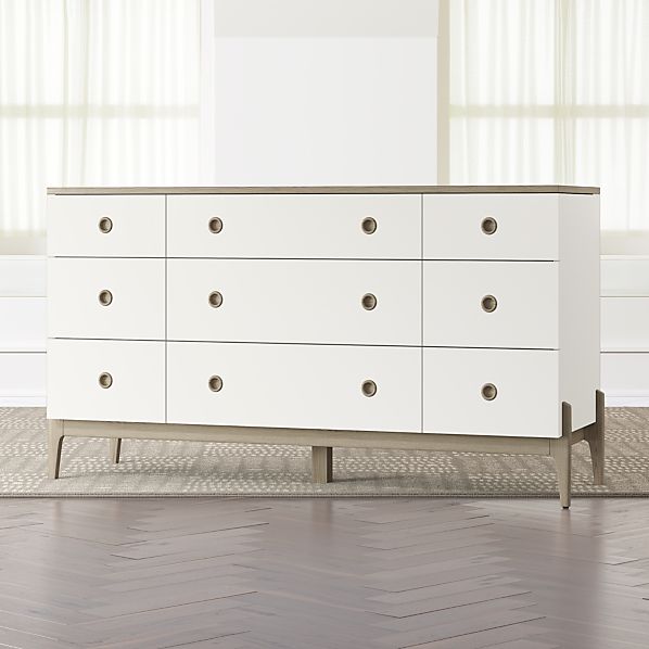 9 Drawer Grey And White Dresser Reviews Crate And Barrel