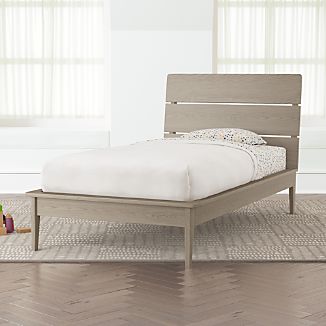 Grey Stained Furniture Crate And Barrel Wrightwood Grey Stain Twin Bed