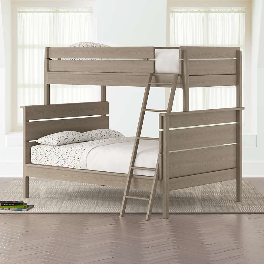 Kids Grey Twin Over Full Bunk Bed Crate and Barrel