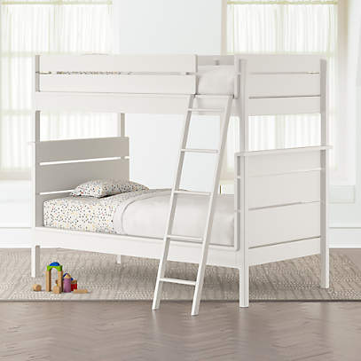 white wood bunk beds twin over twin