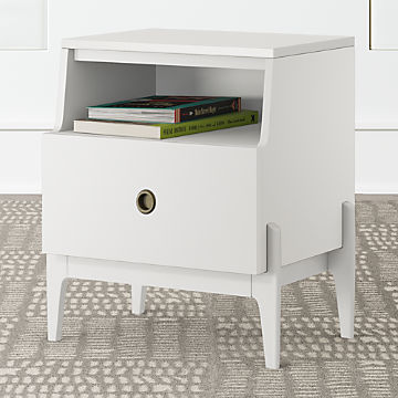 white nursery nightstand