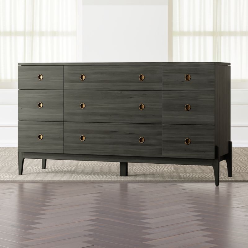 Kids Wrightwood Denim Blue 9Drawer Dresser + Reviews Crate and Barrel