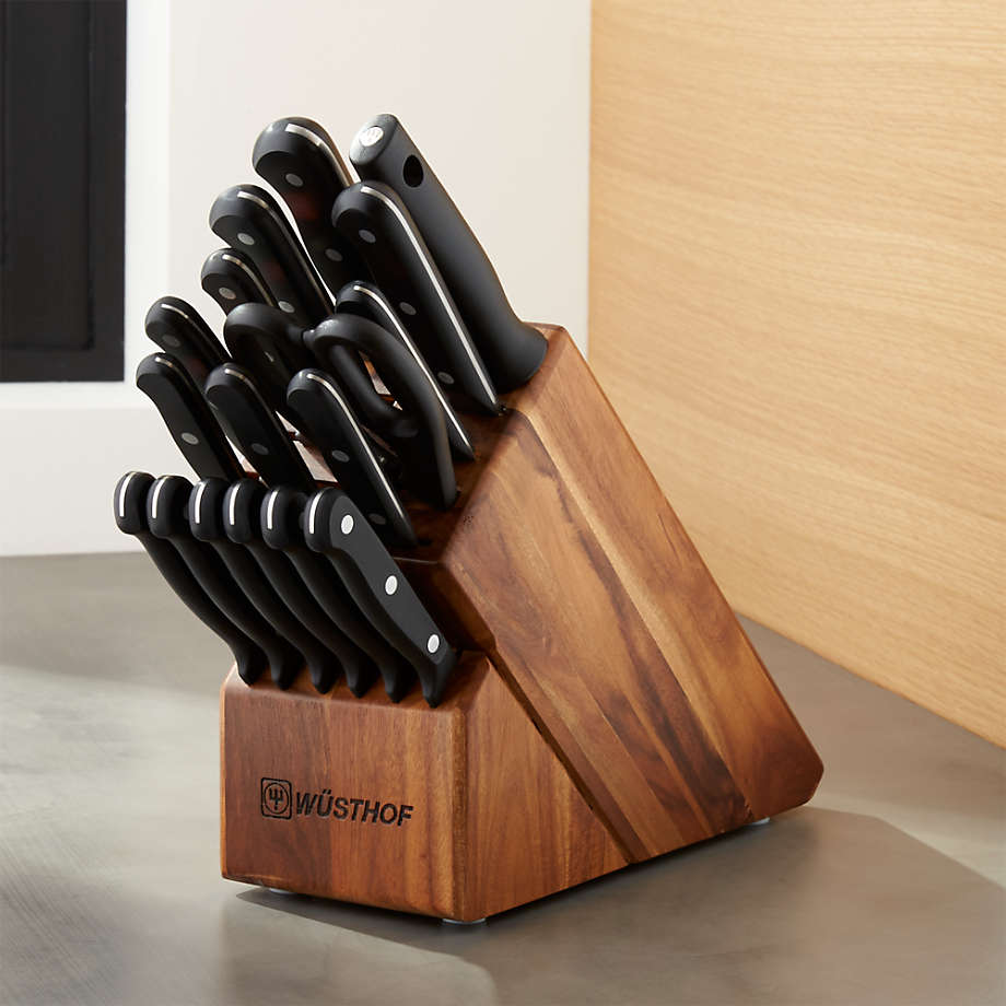 Wüsthof Gourmet 18-Piece Acacia Knife Block Set + Reviews | Crate and