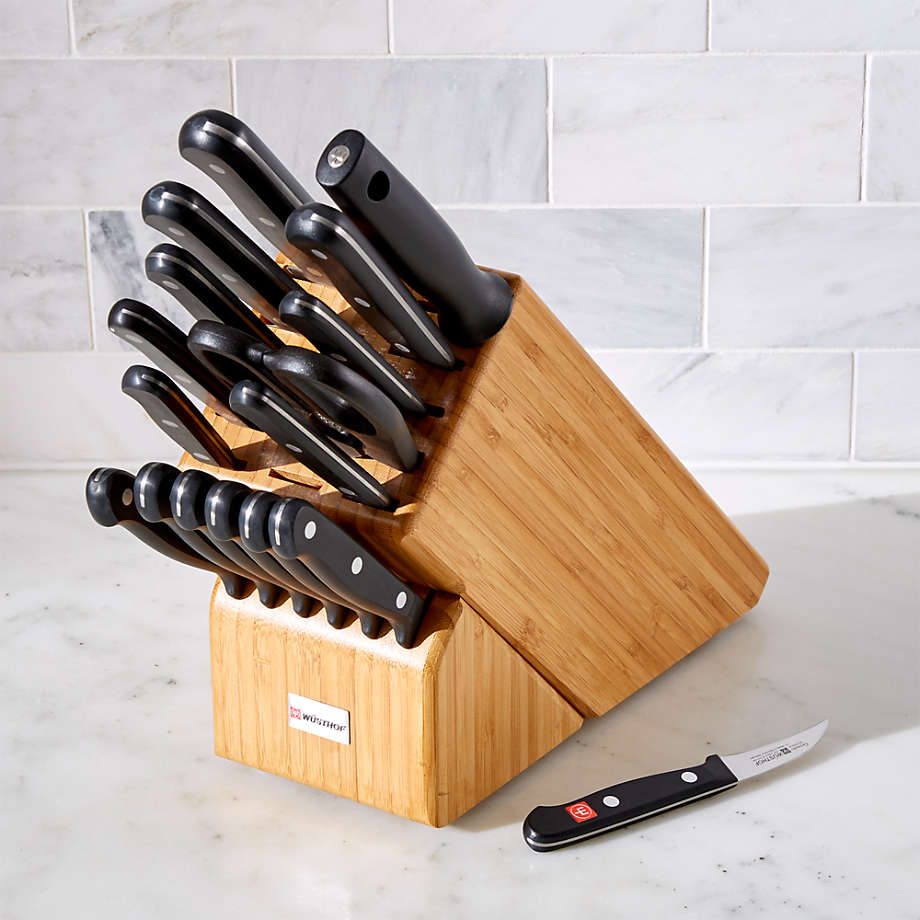 Wüsthof Gourmet 18Piece Bamboo Knife Block Set + Reviews Crate and